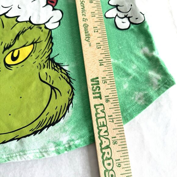 The GRINCH Girls Sz SMALL Dr. Suess T-Shirt Christmas Long Sleeve Tie Dye - Picture 7 of 8
